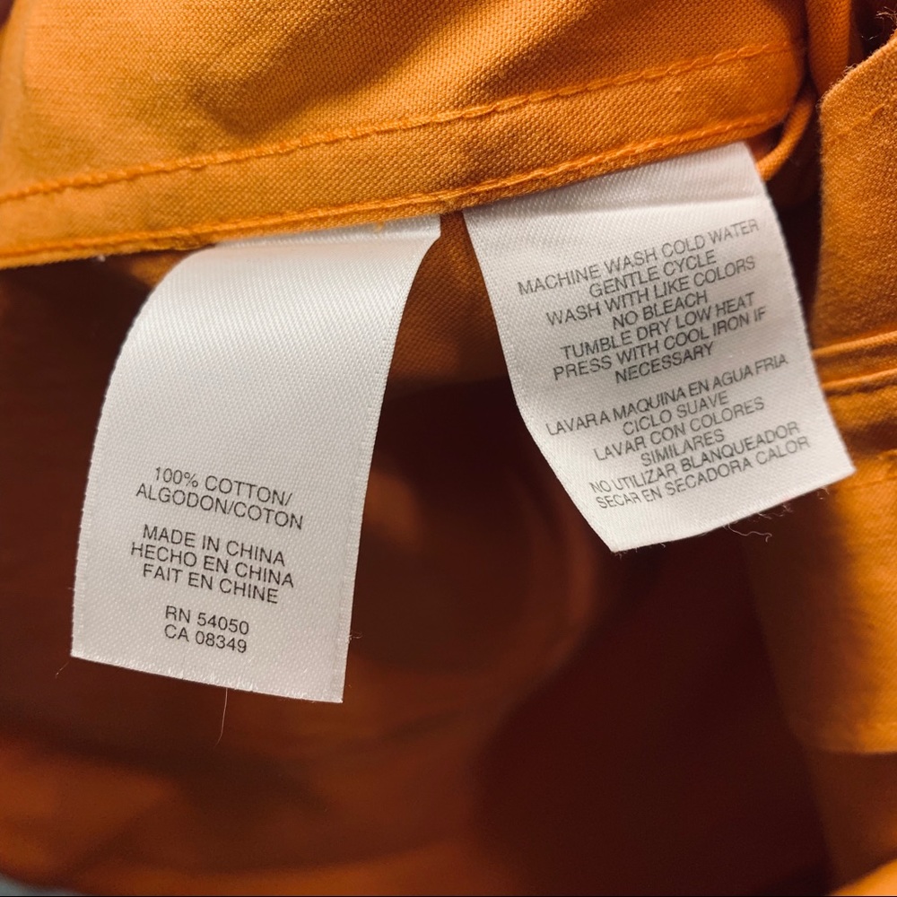 Orange Button Down Blouse - Picture 5 of 6